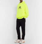 Balenciaga - Logo-Print Neon Loopback Cotton-Jersey Hoodie - Yellow