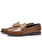 Gucci Men's Cara Logo Snaffle Loafer in Brown