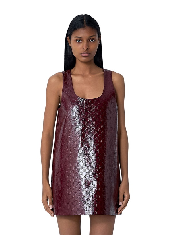 GUCCI - Gg Leather Mini Dress Gucci