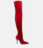 Christian Louboutin Miss Z 100 suede over-the-knee boots