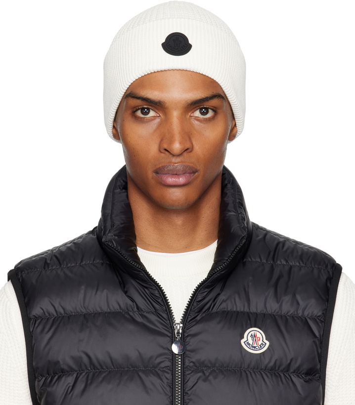 Photo: Moncler Off-White Logo Cotton Beanie