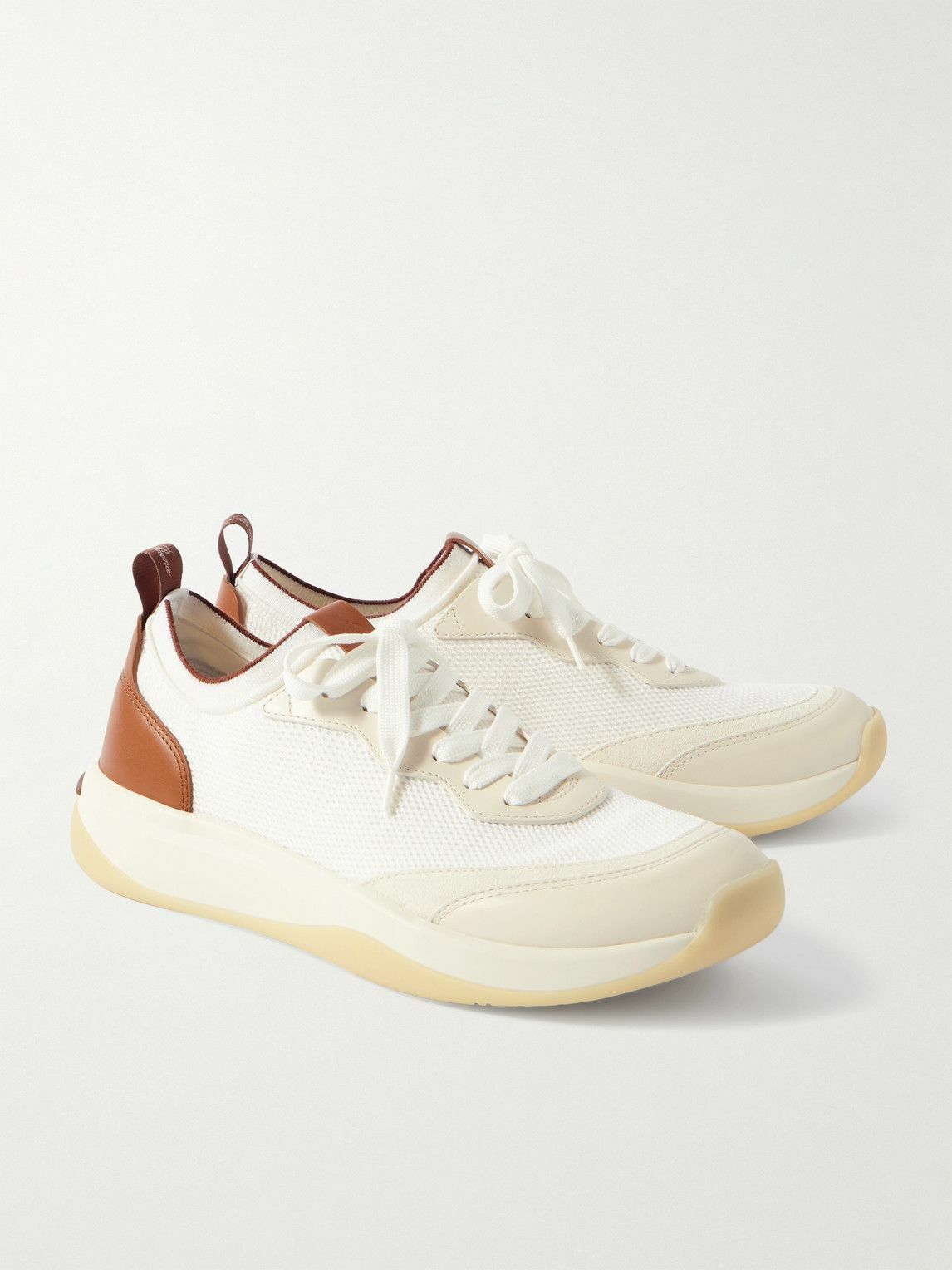 Loro Piana - 410 LP Walk Leather-Trimmed Wish® Wool Sneakers