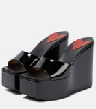 Alaïa Patent leather platform wedge mules