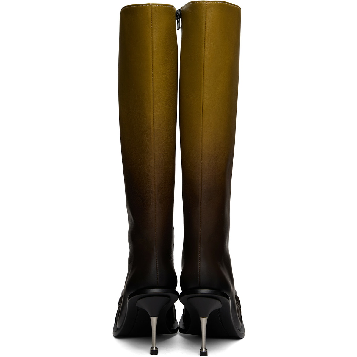 FIDAN NOVRUZOVA Brown Stiletto Heel Classic Square Toe Boots