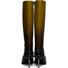 FIDAN NOVRUZOVA Brown Stiletto Heel Classic Square Toe Boots