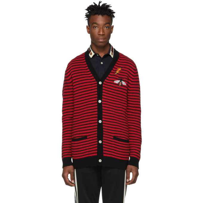 Photo: Gucci Red and Black Striped Cardigan