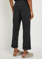 Smr Days Malibu Embroidered Cotton Cropped Trousers Black