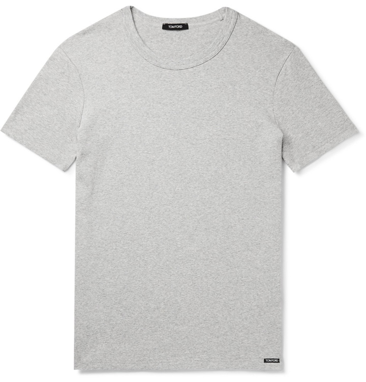 Photo: TOM FORD - Slim-Fit Stretch-Cotton Jersey T-Shirt - Gray