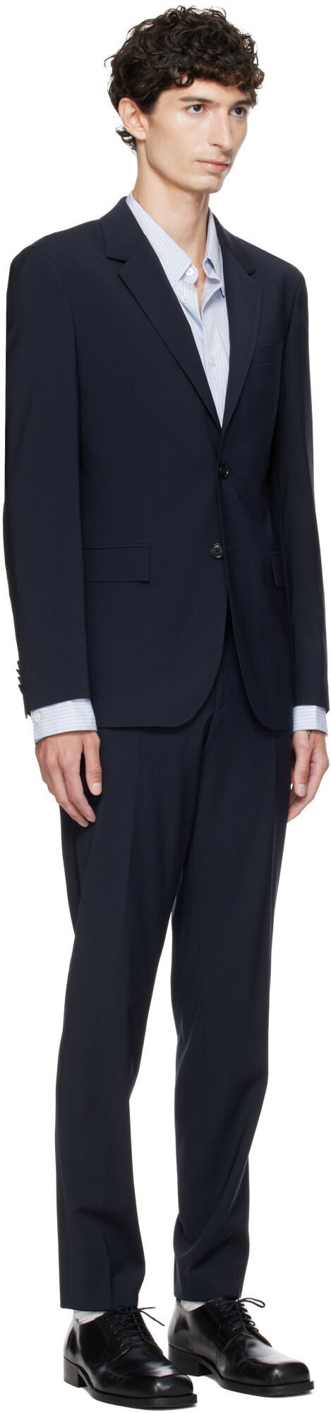BOSS Navy Two-Piece Slim-Fit Stretch Virgin Wool Suit