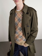 Burberry - Checked Cotton-Blend Sweater - Neutrals