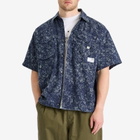 Uniform Experiment Men's Indigo Print Fishing Shirt in White