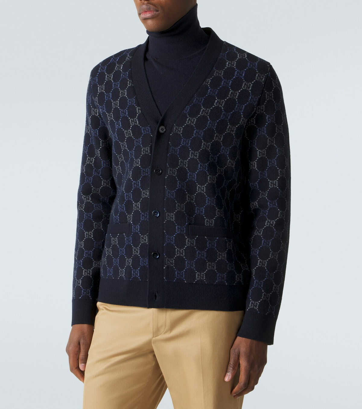 Gucci GG wool and cashmere jacquard cardigan