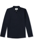Kestin - Derby Cotton-Blend Jersey Half-Zip Sweatshirt - Blue