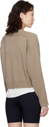 Loulou de Saison Taupe Anzor LDS Cashmere V Neck Sweater