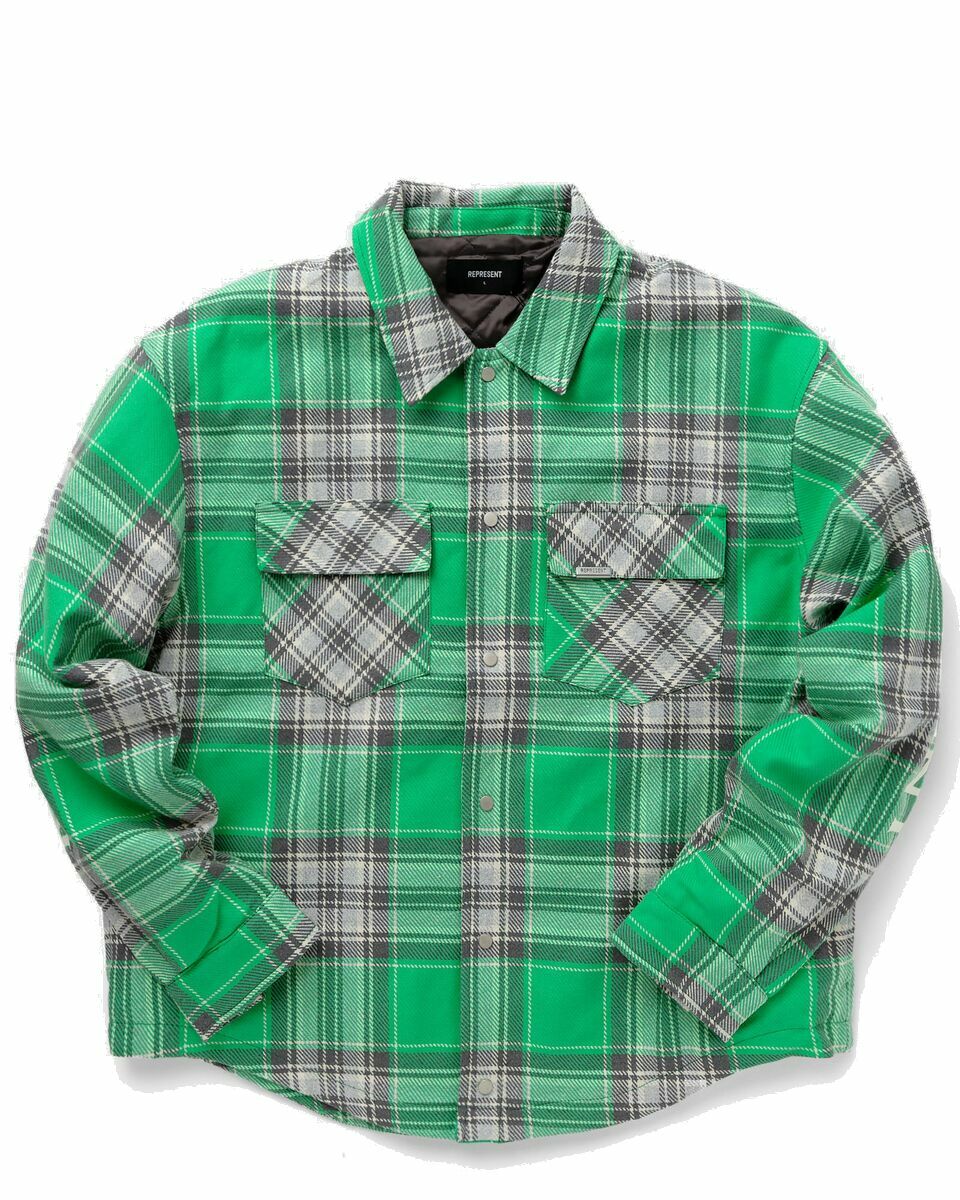 Photo: Represent Quilted Flannel Shirt Green - Mens - Overshirts