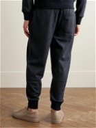 Kingsman - Tapered Herringbone Wool and Cotton-Blend Jersey Sweatpants - Blue