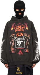 VETEMENTS Black Patched Metal Hoodie