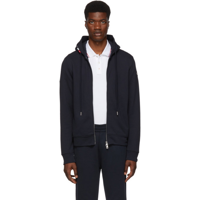Photo: Moncler Navy Maglia Cardigan Hoodie