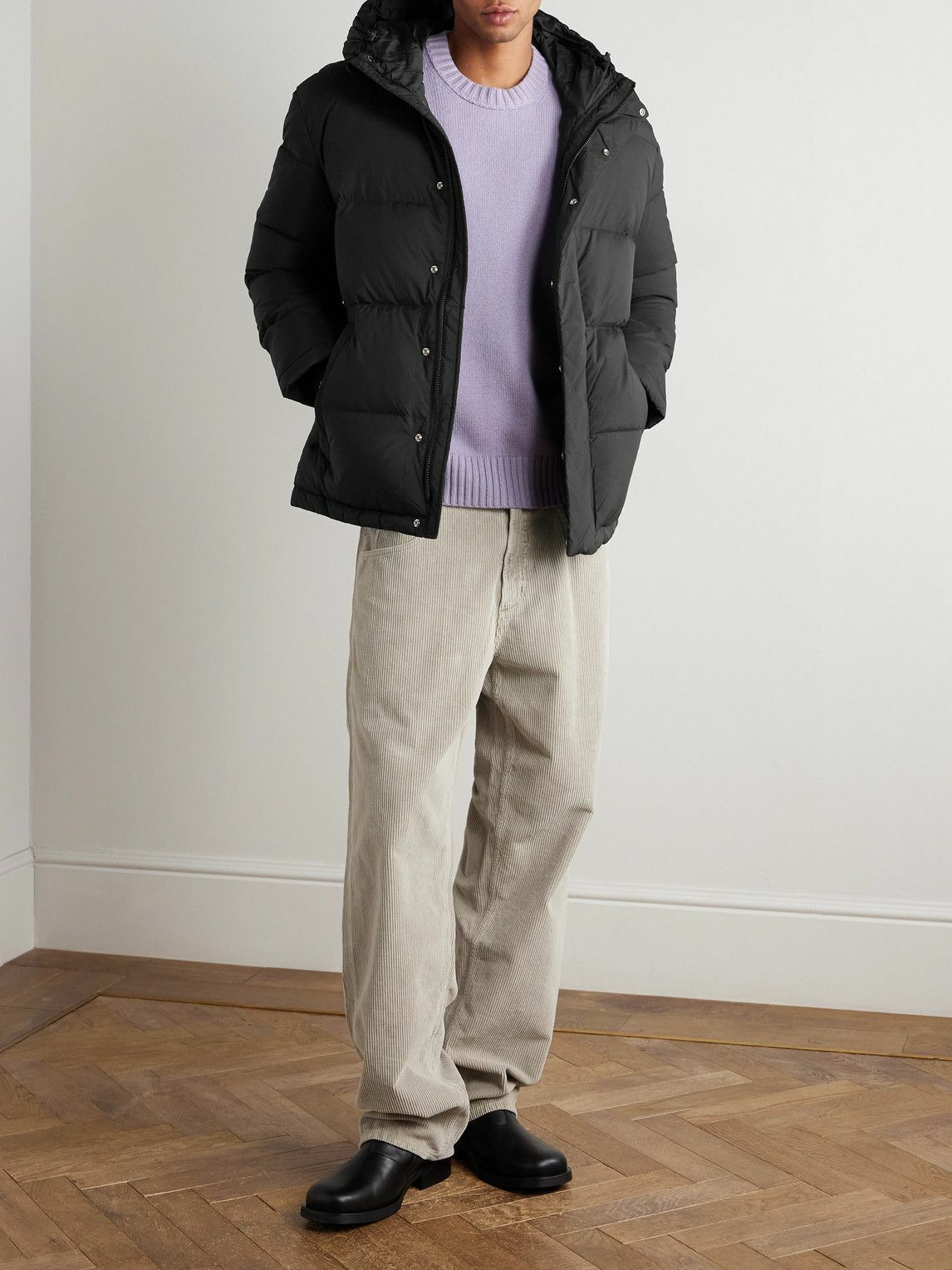 NN07 - Matthew 8245 Quilted Padded Recycled-Shell Hooded Jacket - Black