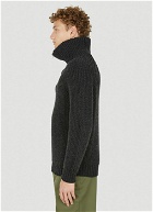 Michel Exaggerated Zip Sweater in Dark Grey