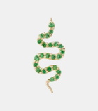 Robinson Pelham Stud Club Snake 14kt gold single earring with tsavorites