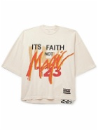 RRR123 - Its Faith Not Magic Oversized Logo-Appliquéd Printed Cotton-Jersey T-Shirt - Multi