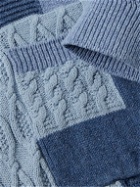 Beams Plus - Patchwork Linen and Cotton-Blend Cardigan - Blue
