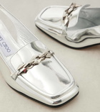 Jimmy Choo Diamond Tilda metallic leather slingback pumps