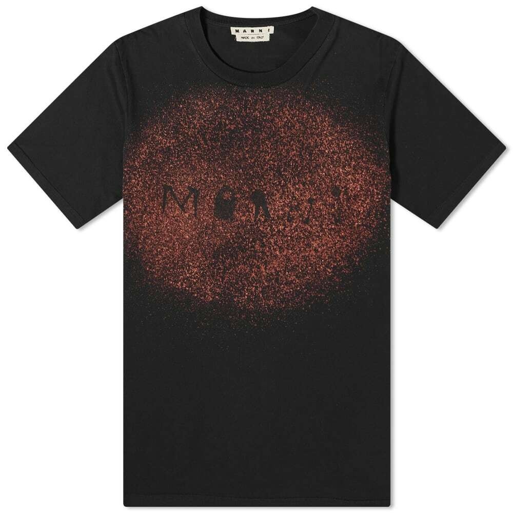 Marni Men's Abrasion Logo T-Shirt in Black Marni