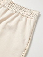 FENDI - Wide-Leg Logo-Appliquéd Mesh-Panelled Tech-Jersey Shorts - Neutrals