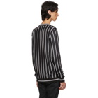 Balmain Black Striped Logo Sweater