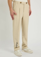 Malbon Oliver Logo-embroidered Stretch-crepe Trousers Khaki
