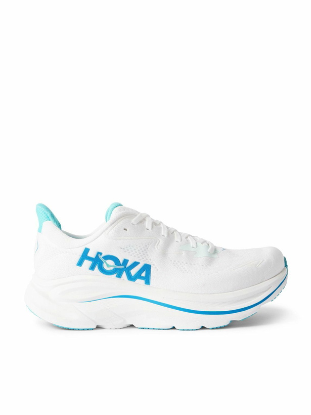 Photo: Hoka - Clifton 10 Rubber-Trimmed Jacquard Running Sneakers - White