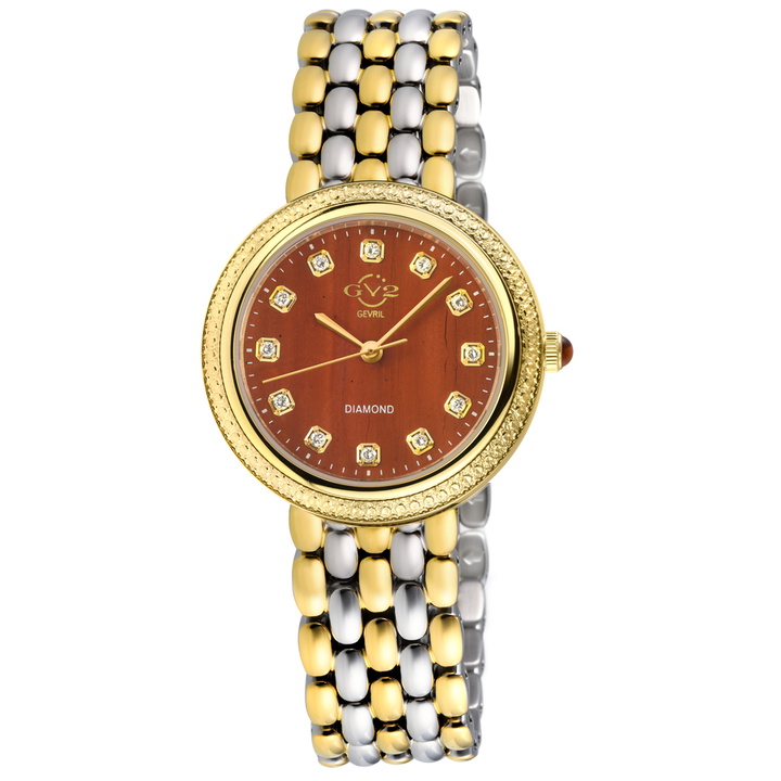Photo: GV2 by Gevril Arezzo Quartz Diamond Red Dial Ladies Watch 13303B