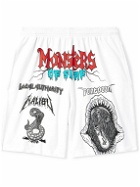Local Authority LA - Monsters of Surf Straight-Leg Logo-Print Cotton-Jersey Shorts - White