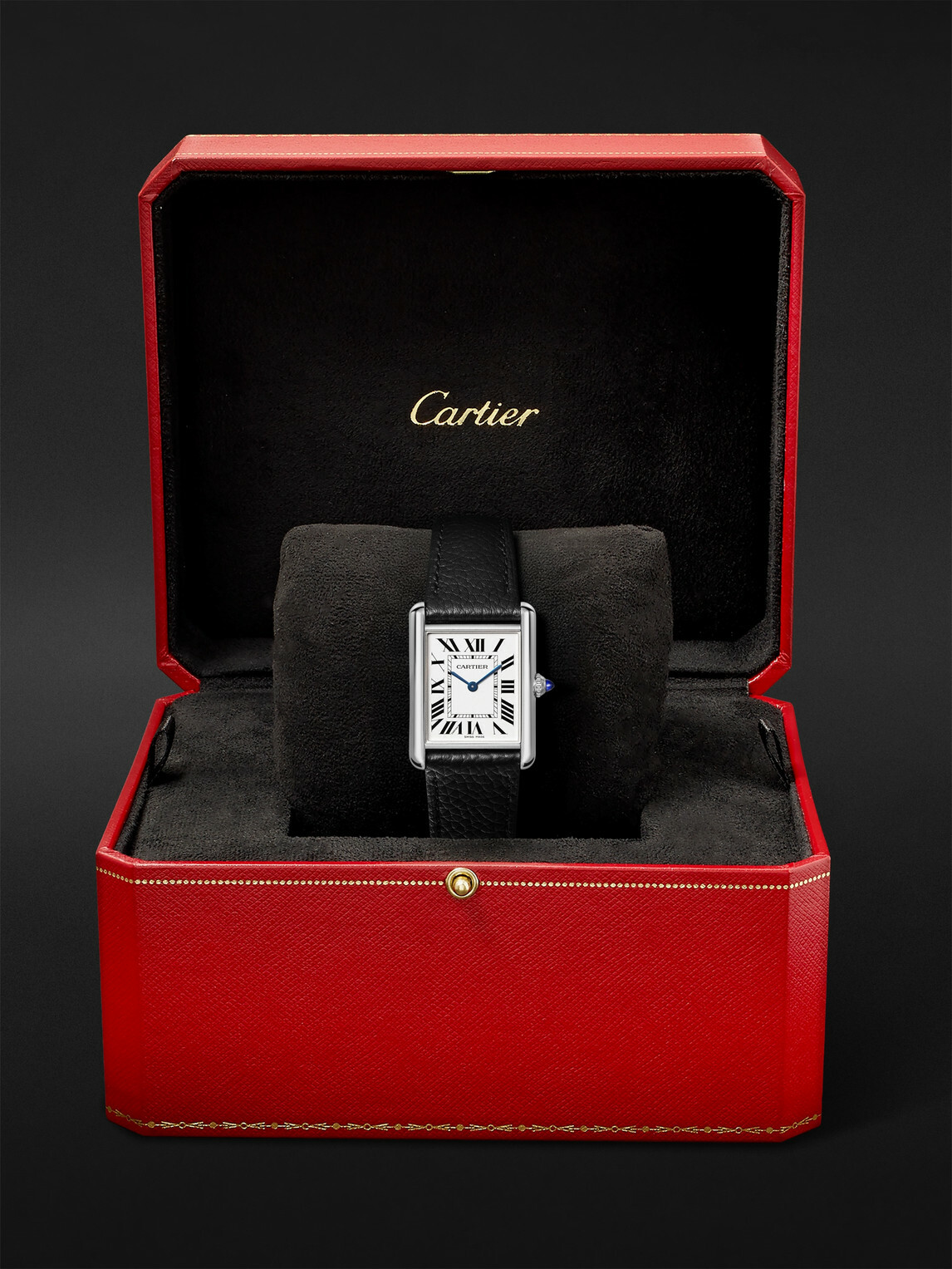 Cartier - Tank Must de Cartier SolarBeat™ 33.7mm stainless steel and leather watch