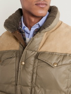 RRL - Suede-Trimmed Shell Gilet - Green