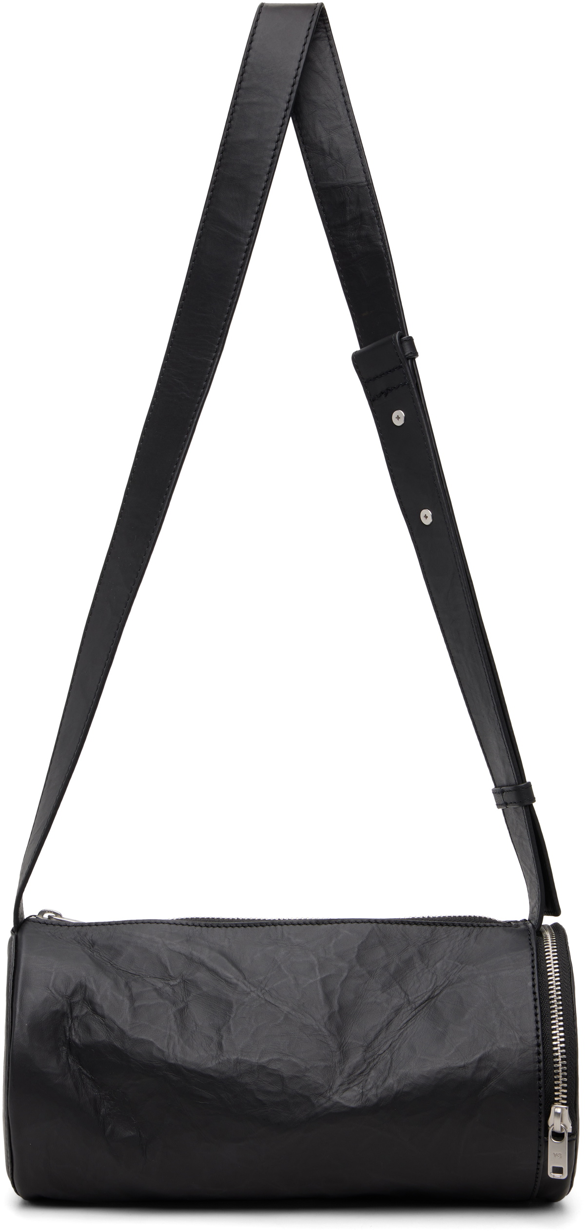 Y-3 Black 'Y-3' Leather Barrel Bag