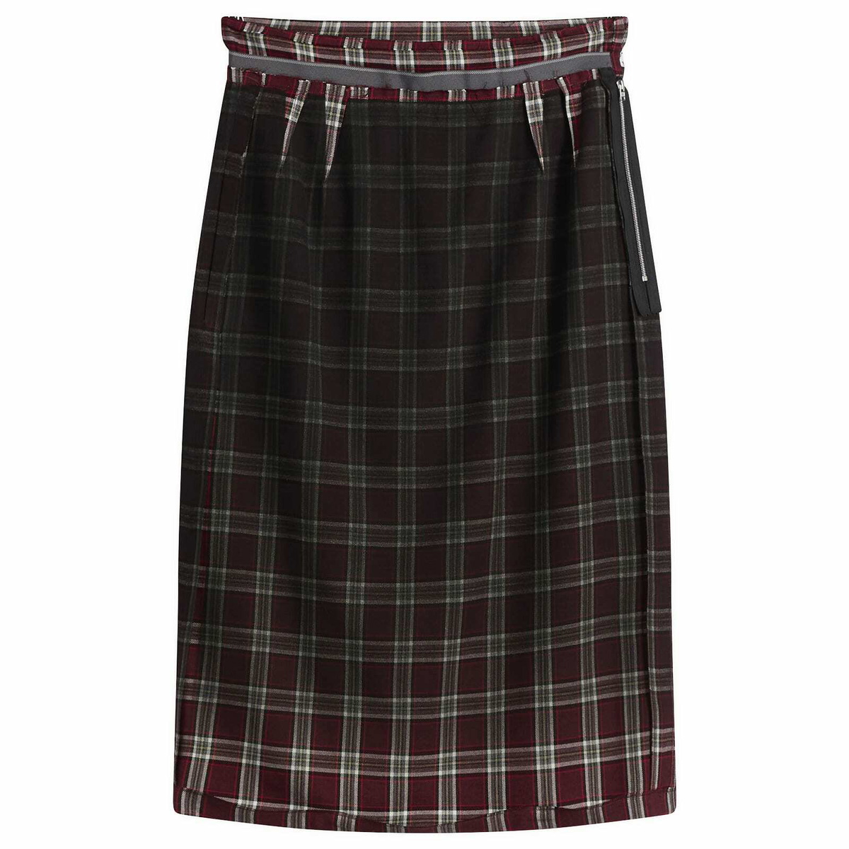 Maison Margiela Women's Check Midi Skirt in Cobalt/Black