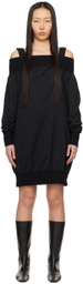 Yohji Yamamoto Black Off-The-Shoulder Minidress
