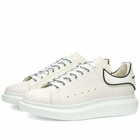 Alexander McQueen Men's Rubber Patch Heel Tab Wedge Sole Sneakers in White