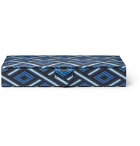 Smythson - Panama Printed Textured-Leather Cufflinks Box - Blue