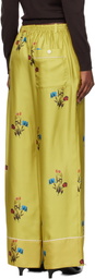Marni Yellow Silk Twill Trousers
