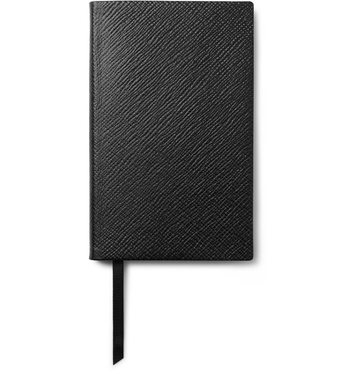 Photo: Smythson - Panama Cross-Grain Leather Notebook - Black