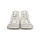 Saint Laurent White Distressed Jersey Sneakers