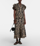 Ulla Johnson Clarisse printed cotton poplin midi skirt