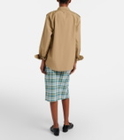 Prada Checked cotton poplin pencil skirt