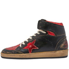 Golden Goose Men's Sky Star Leather Sneakers in Black/Red