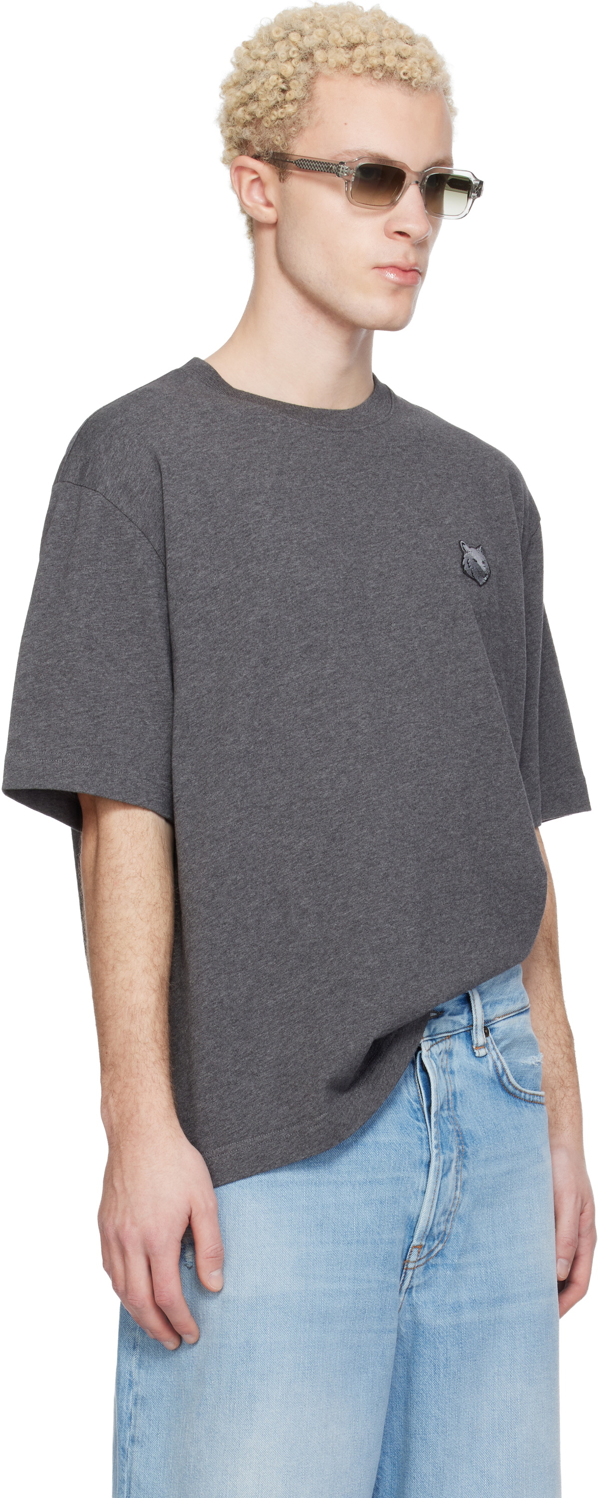 Maison Kitsuné Gray Fox Head Oversize T-shirt