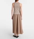 Velvet Romina striped cotton-blend midi dress